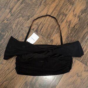 Mesh off-the-shoulder Crop top